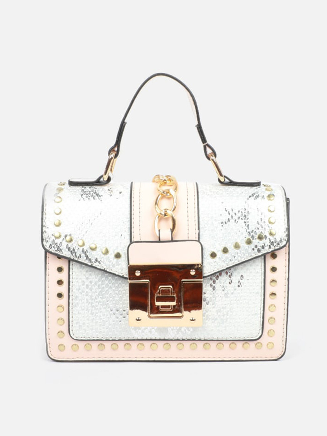

Carlton London Embellished Structured Satchel, White