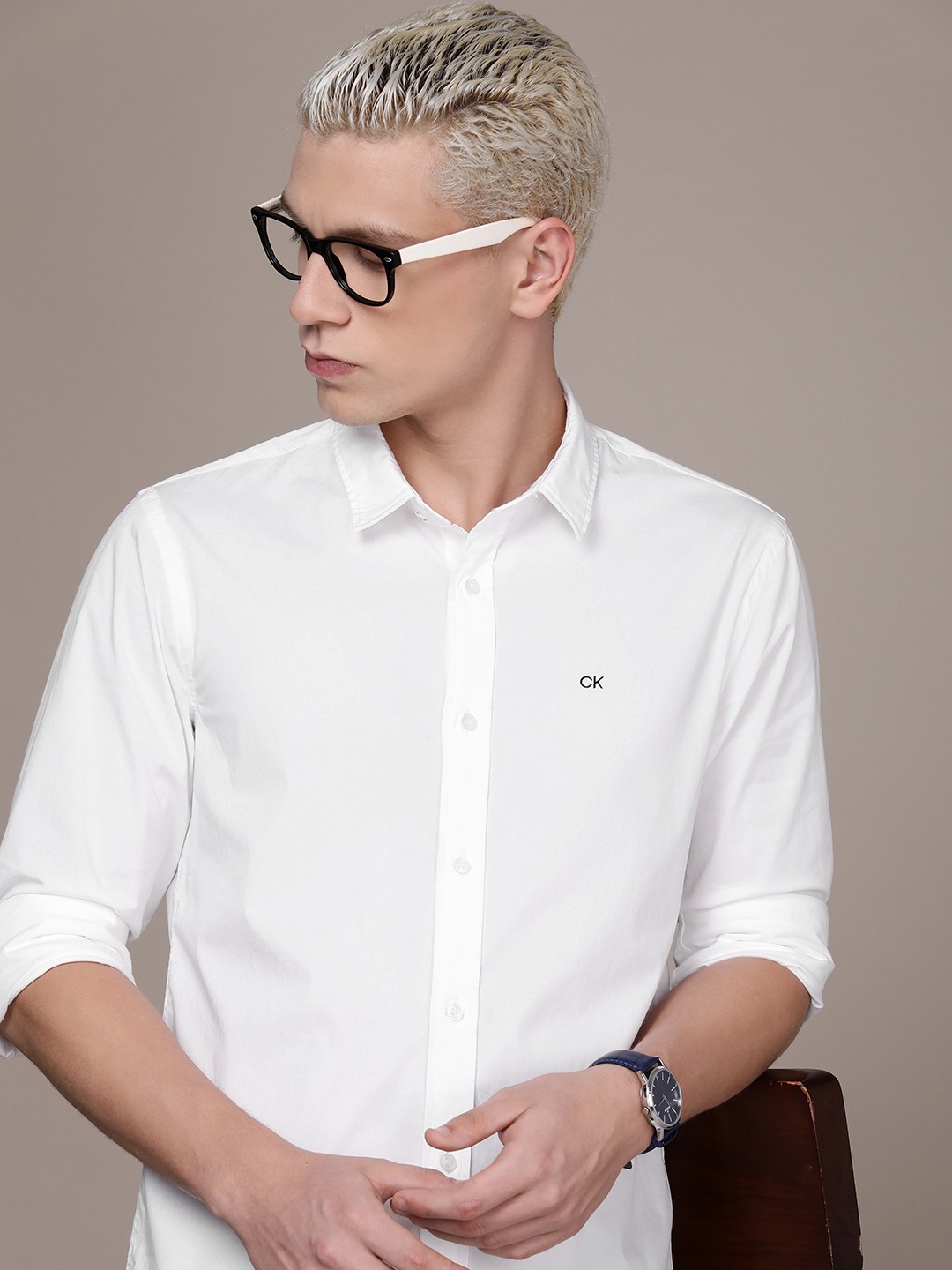 

Calvin Klein Jeans Men Slim Fit Casual Shirt, White