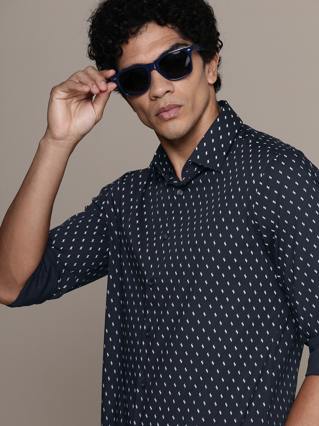 

Calvin Klein Jeans Slim Fit Printed Casual Shirt, Navy blue