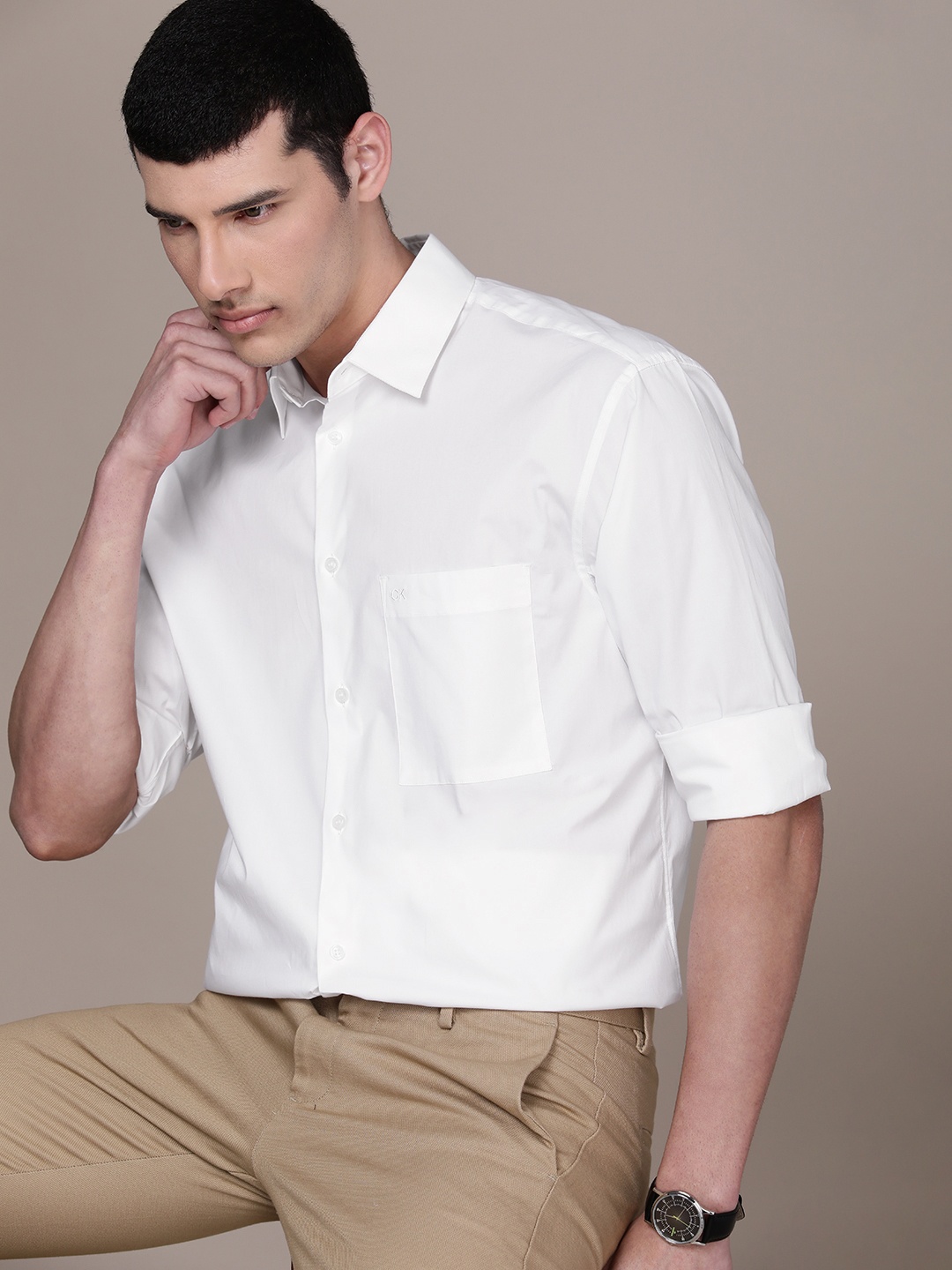 

Calvin Klein Jeans Men Boxy Casual Shirt, White