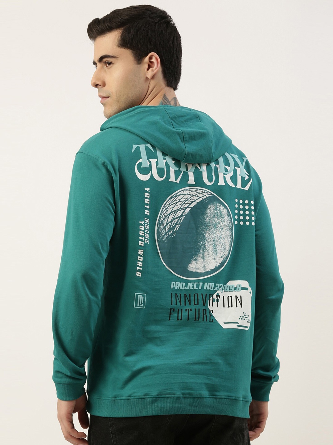 

Maniac Men Typography Printed Cotton Oversized T-shirt, Green