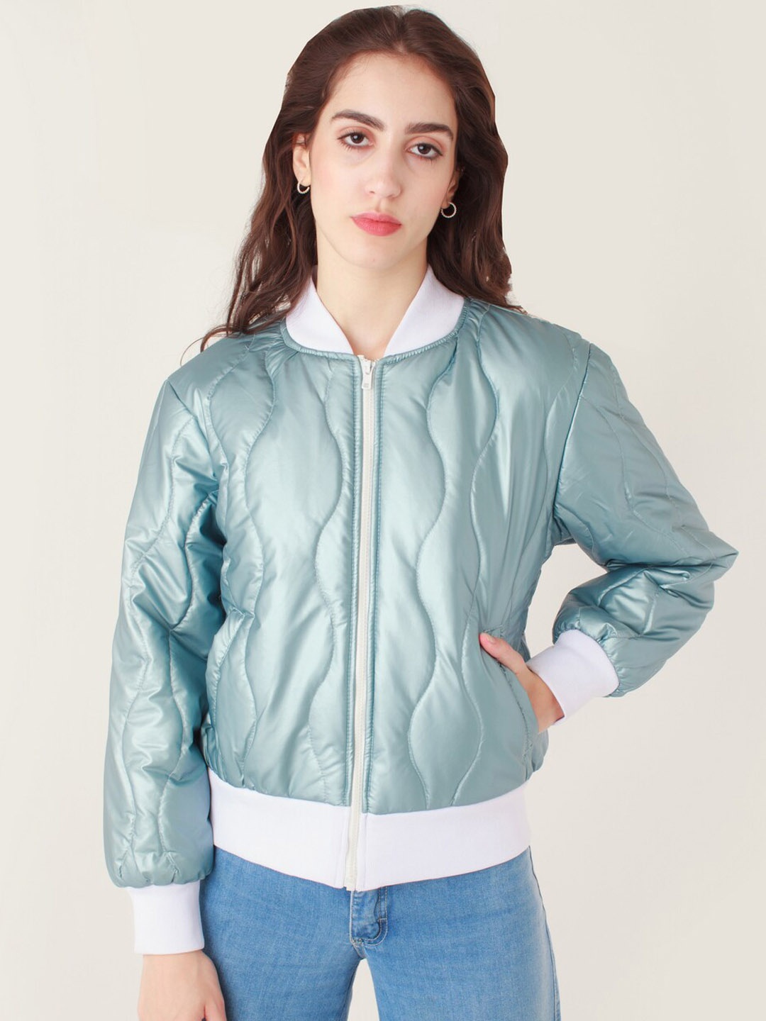 

Zink London Women Bomber Jacket, Green