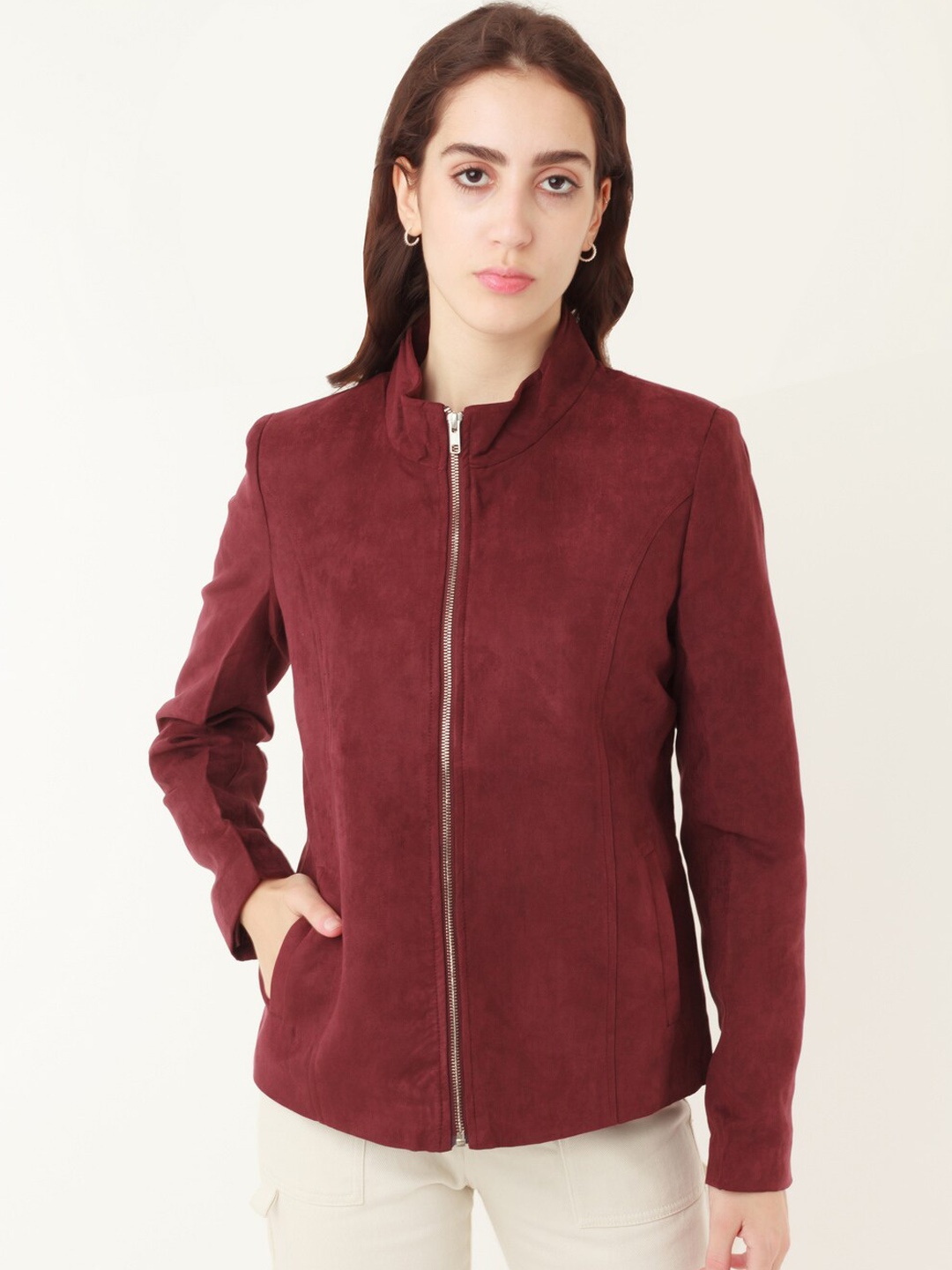 

Zink London Women Tailored Jacket, Maroon