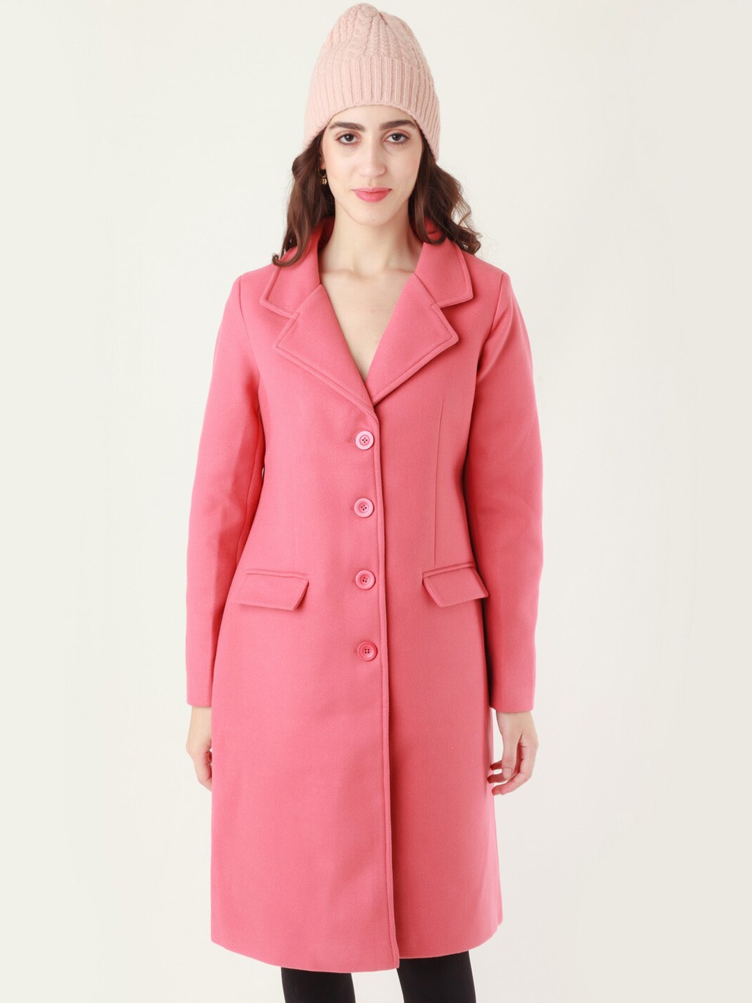 

Zink London Women Longline Coat, Pink