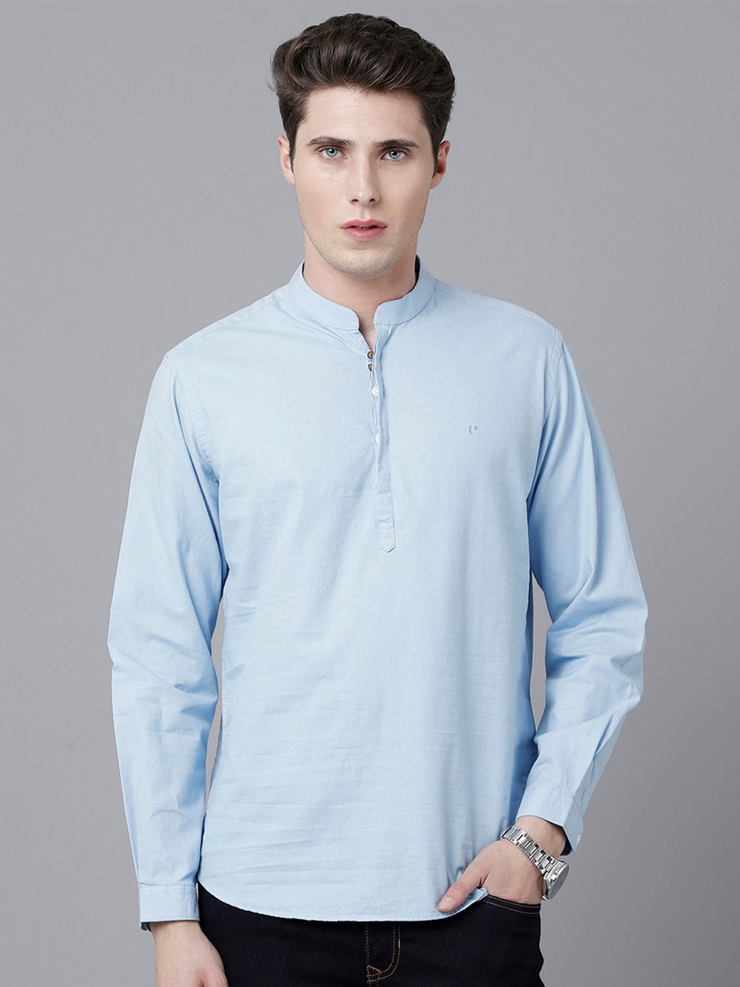 

CAVALLO by Linen Club Men Regular Fit Casual Shirt, Blue
