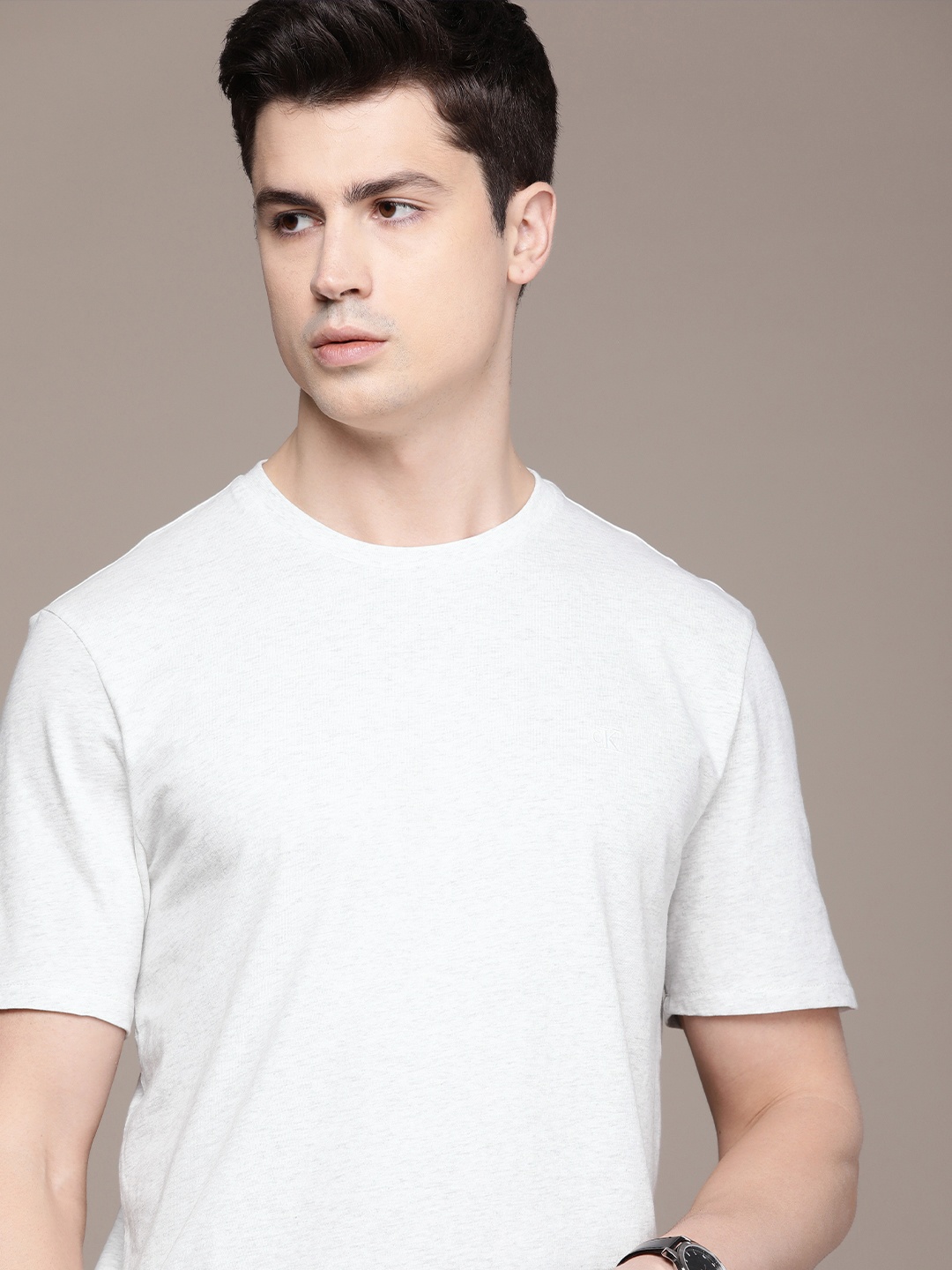 

Calvin Klein Jeans Round Neck Pure Cotton T-shirt, Grey