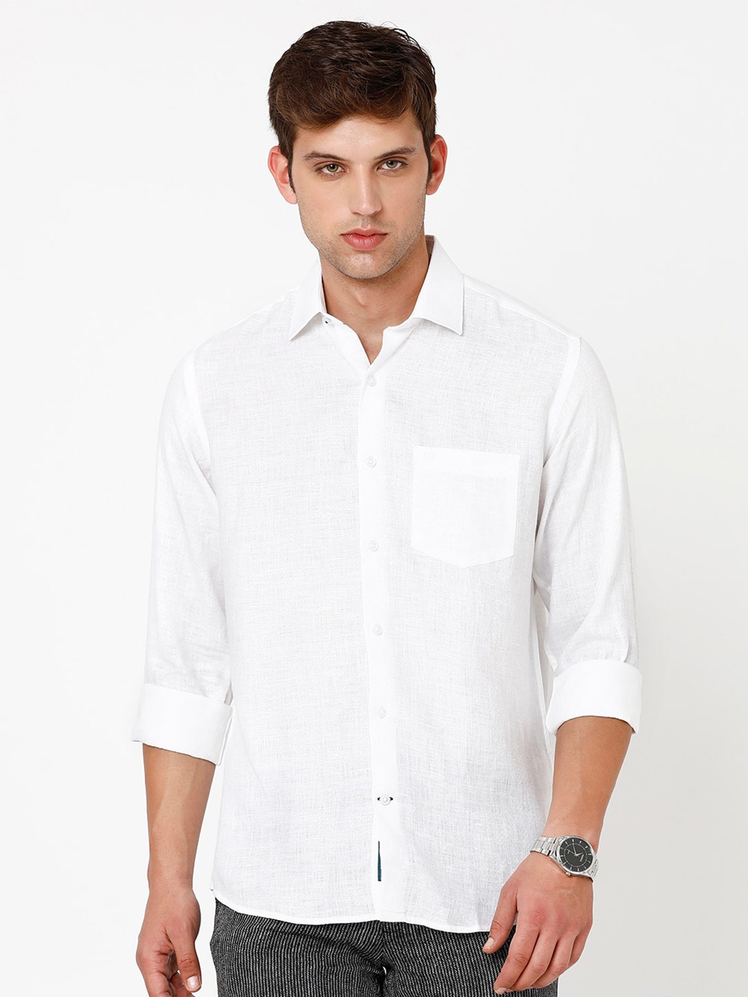 

Linen Club Men Regular Fit Sustainable Casual Shirt, White