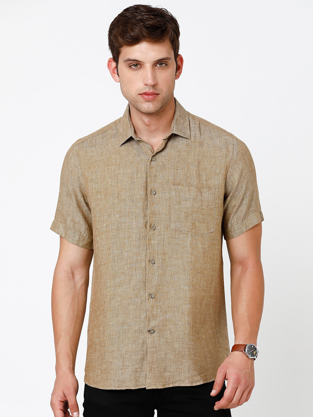 

Linen Club Casual Shirt, Brown
