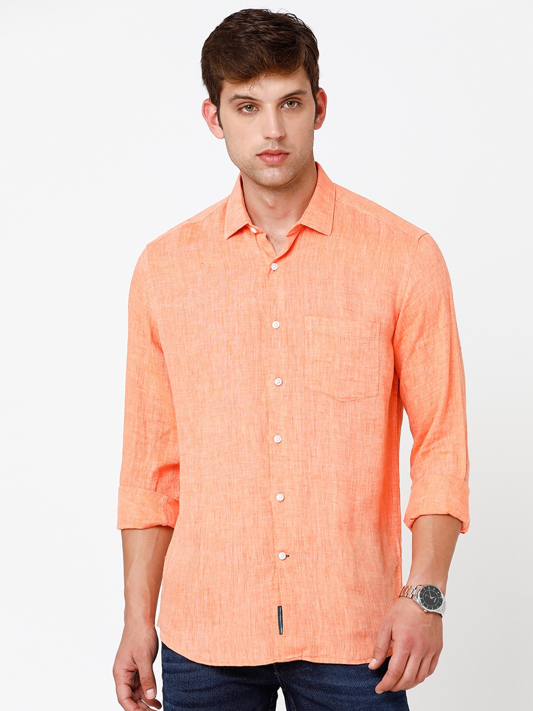 

Linen Club Sustainable Casual Shirt, Orange