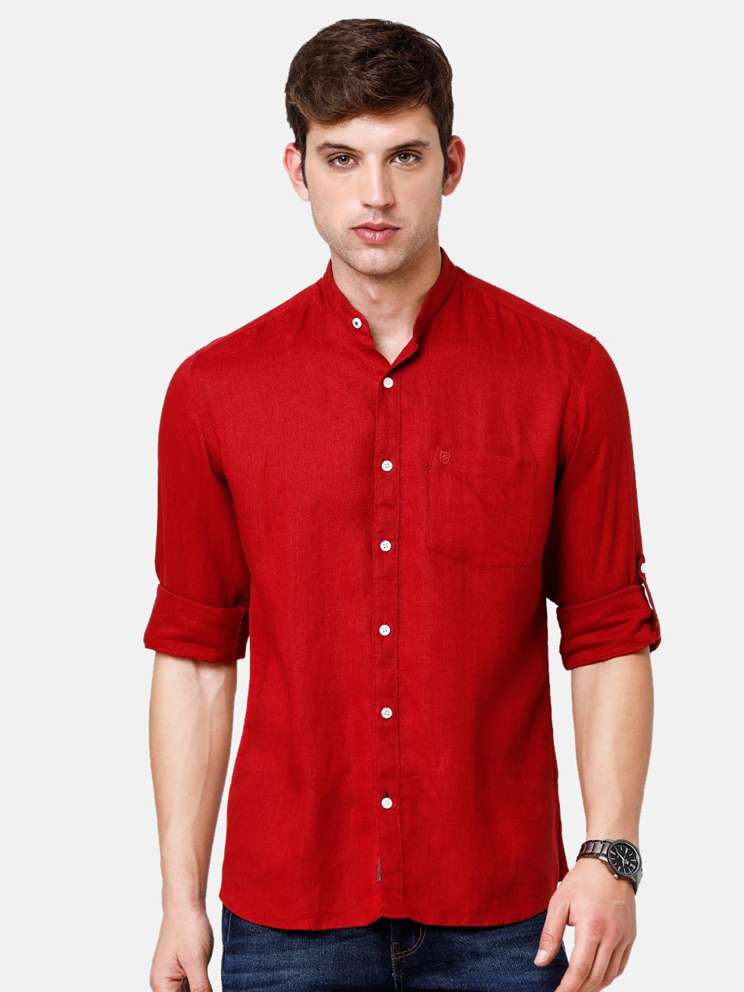 

Linen Club Sustainable Casual Shirt, Red