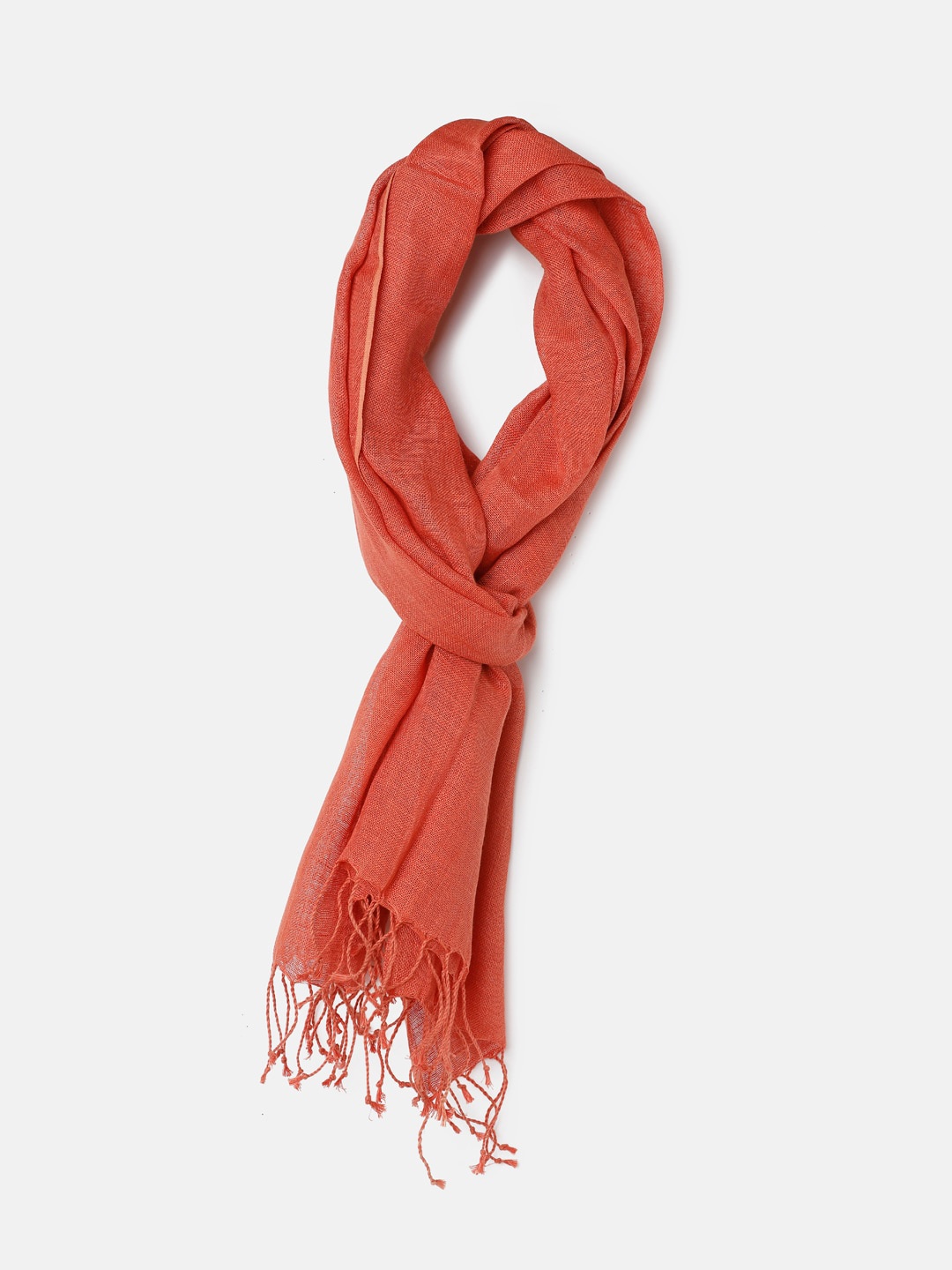 

Linen Club Women Solid Pure Linen Stole, Red