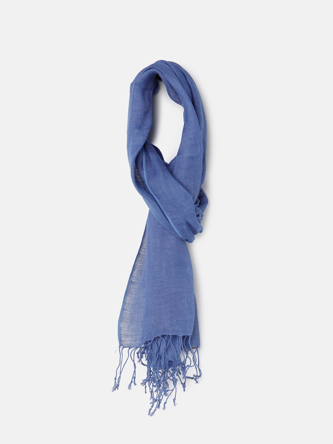 

Linen Club Women Solid Pure Linen Stole, Blue