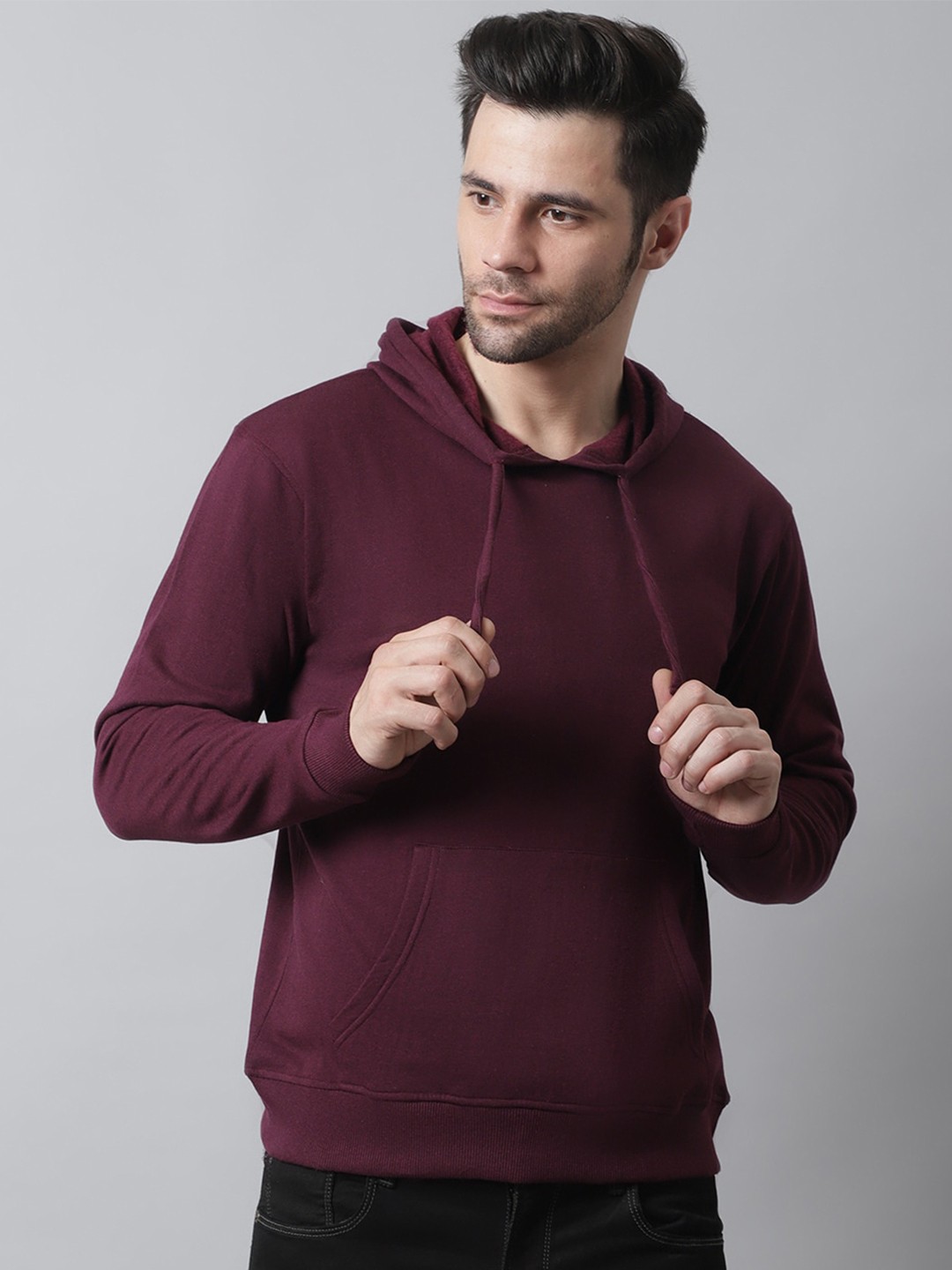 

Style Quotient Men Cotton Hooded Sweatshirt, Maroon
