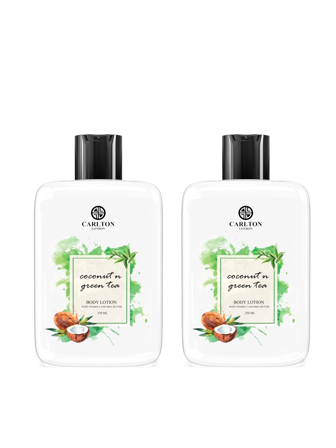 

Carlton London Set of 2 Coconut & Green Tea Fragrance Body Lotion - 250ml each, White