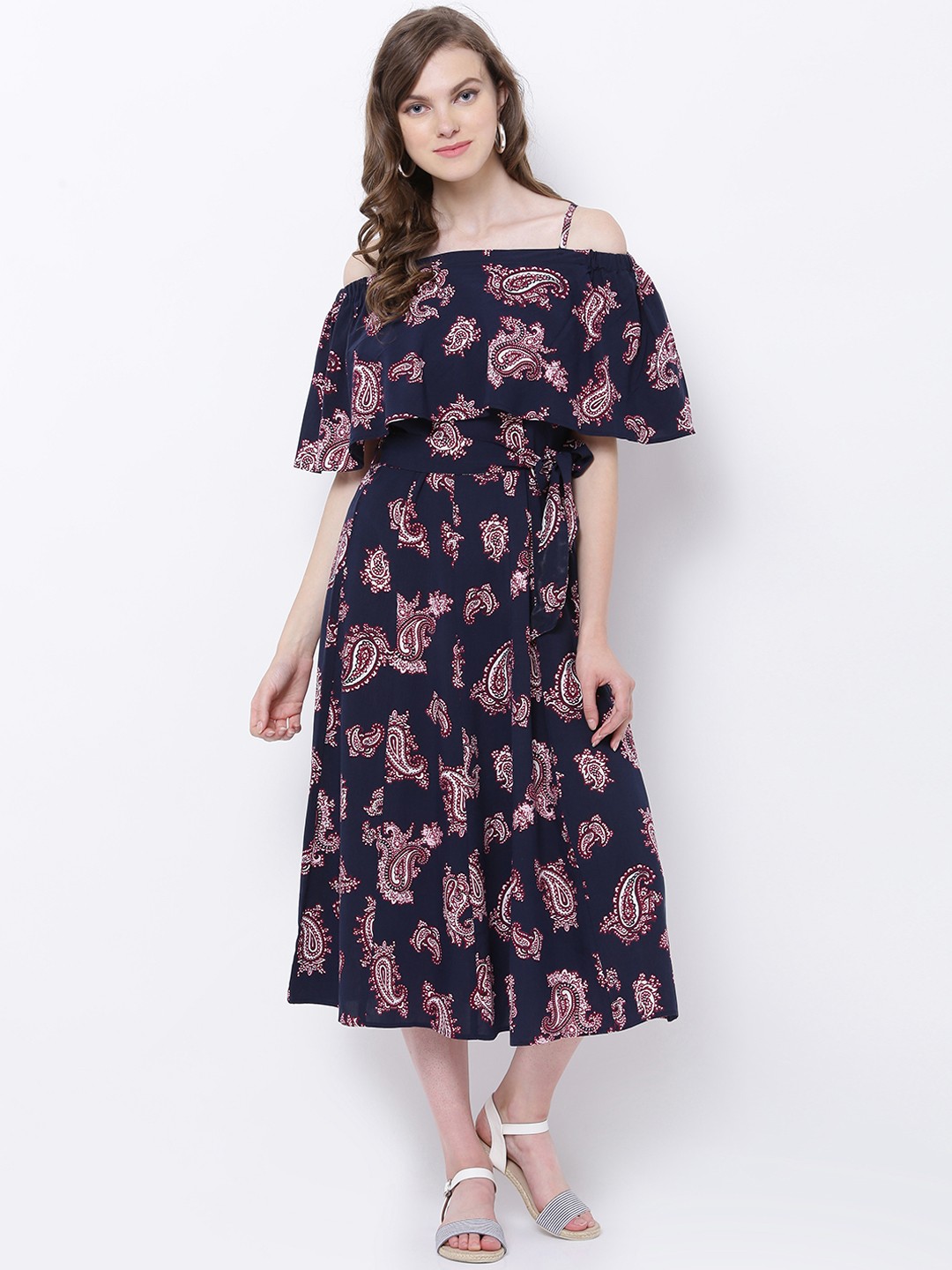 

Tokyo Talkies Women Navy Blue Printed A-Line Dress