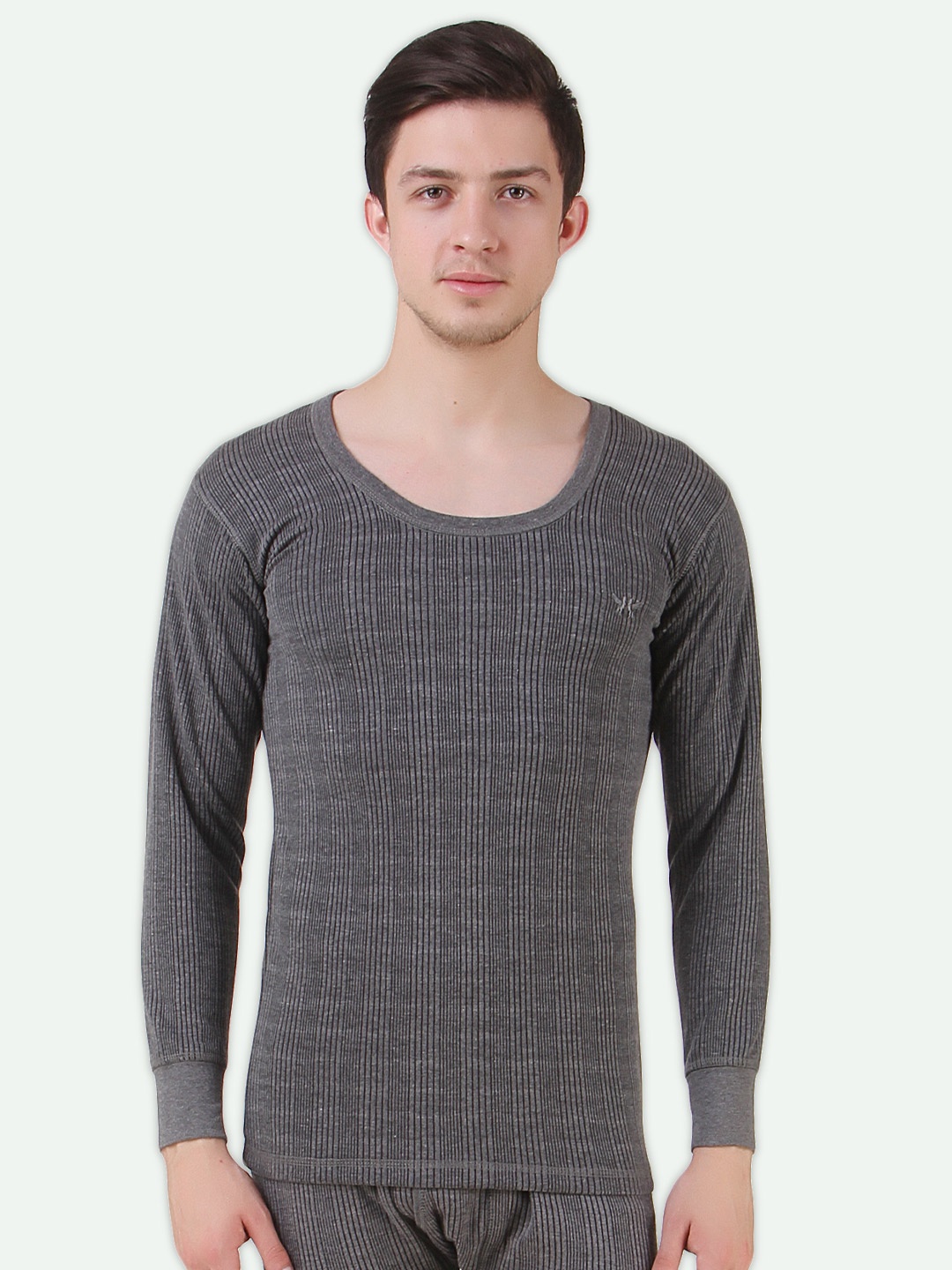 

HAP Men Ribbed Thermal Tops, Grey