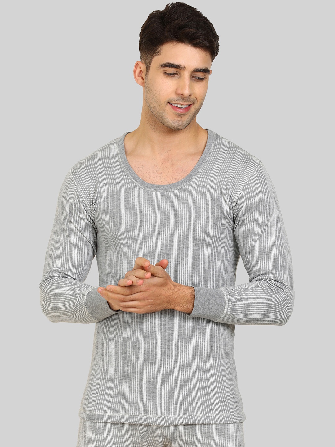 

HAP Men Ribbed Thermal Tops, Grey