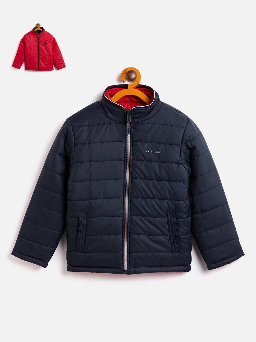 

Okane Boys Reversible Padded Jacket, Navy blue