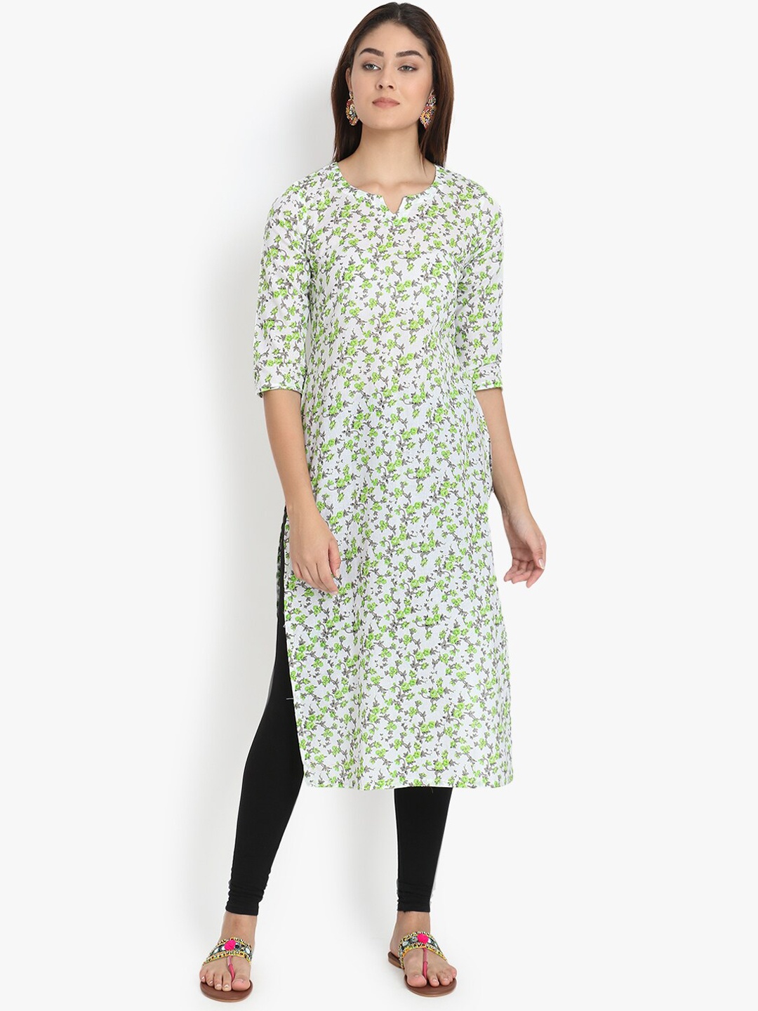 

DIVINATION Floral Printed Kurta, White