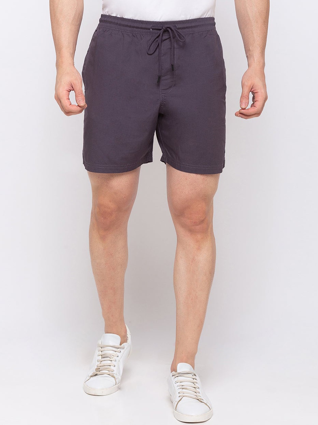 

Status Quo Men Mid Rise Regular Shorts, Charcoal