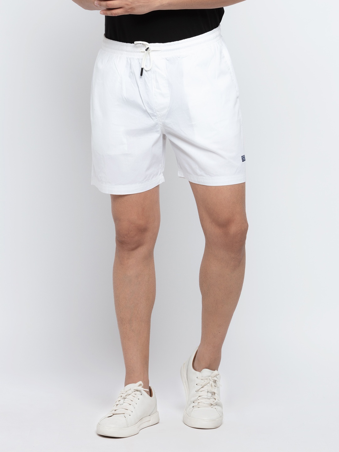 

Status Quo Men Mid Rise Cotton Regular Shorts, White