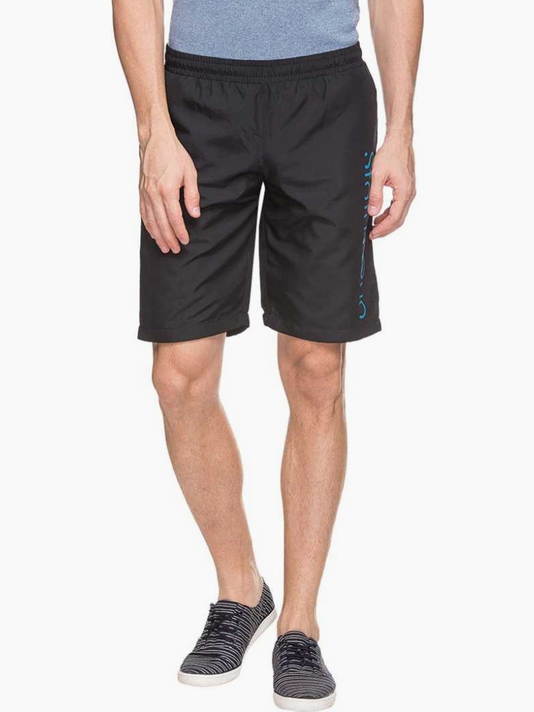 

Status Quo Men Mid Rise Regular Shorts, Black