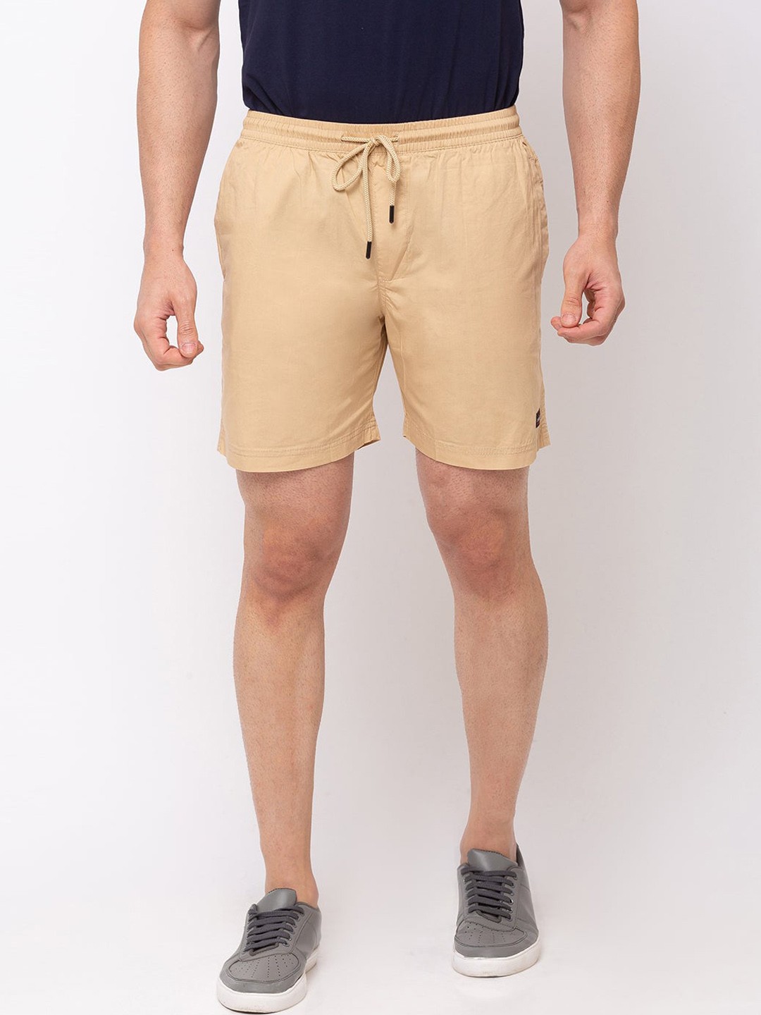 

Status Quo Men Mid Rise Regular Shorts, Beige