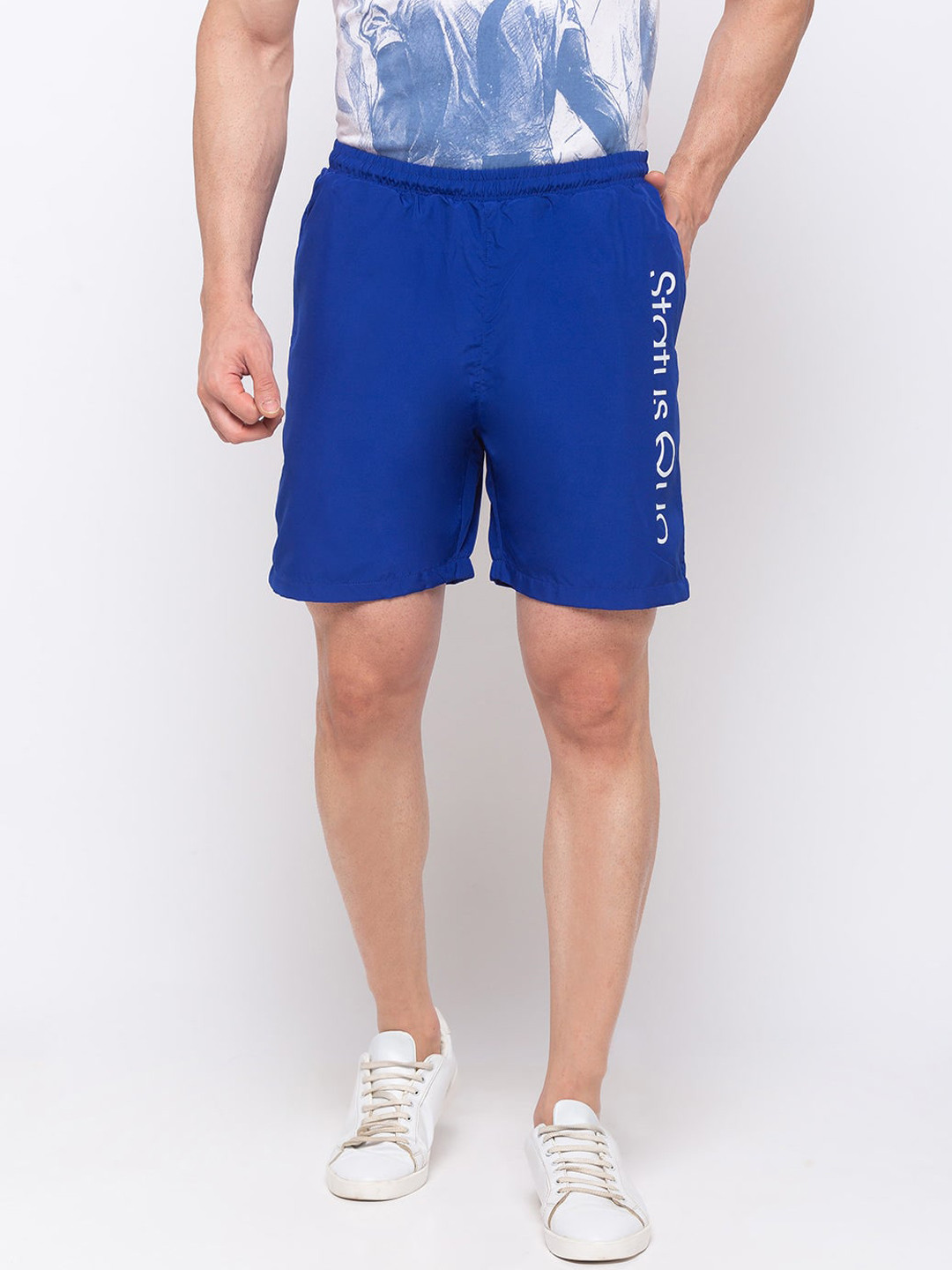 

Status Quo Men Printed Regular Fit Sports Shorts, Blue