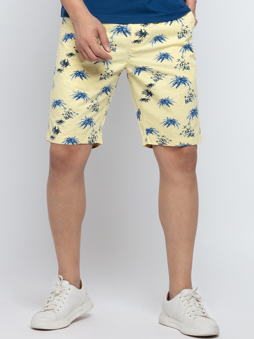 

Status Quo Men Printed Regular Fit Cotton Shorts, Yellow