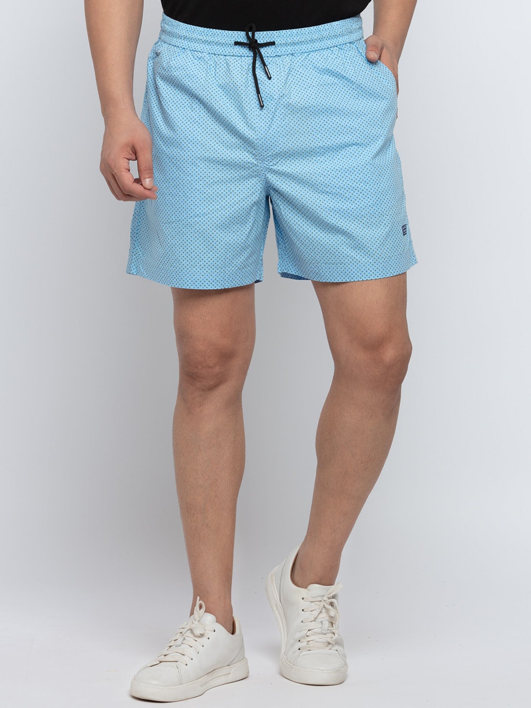 

Status Quo Men Printed Regular Fit Shorts, Blue