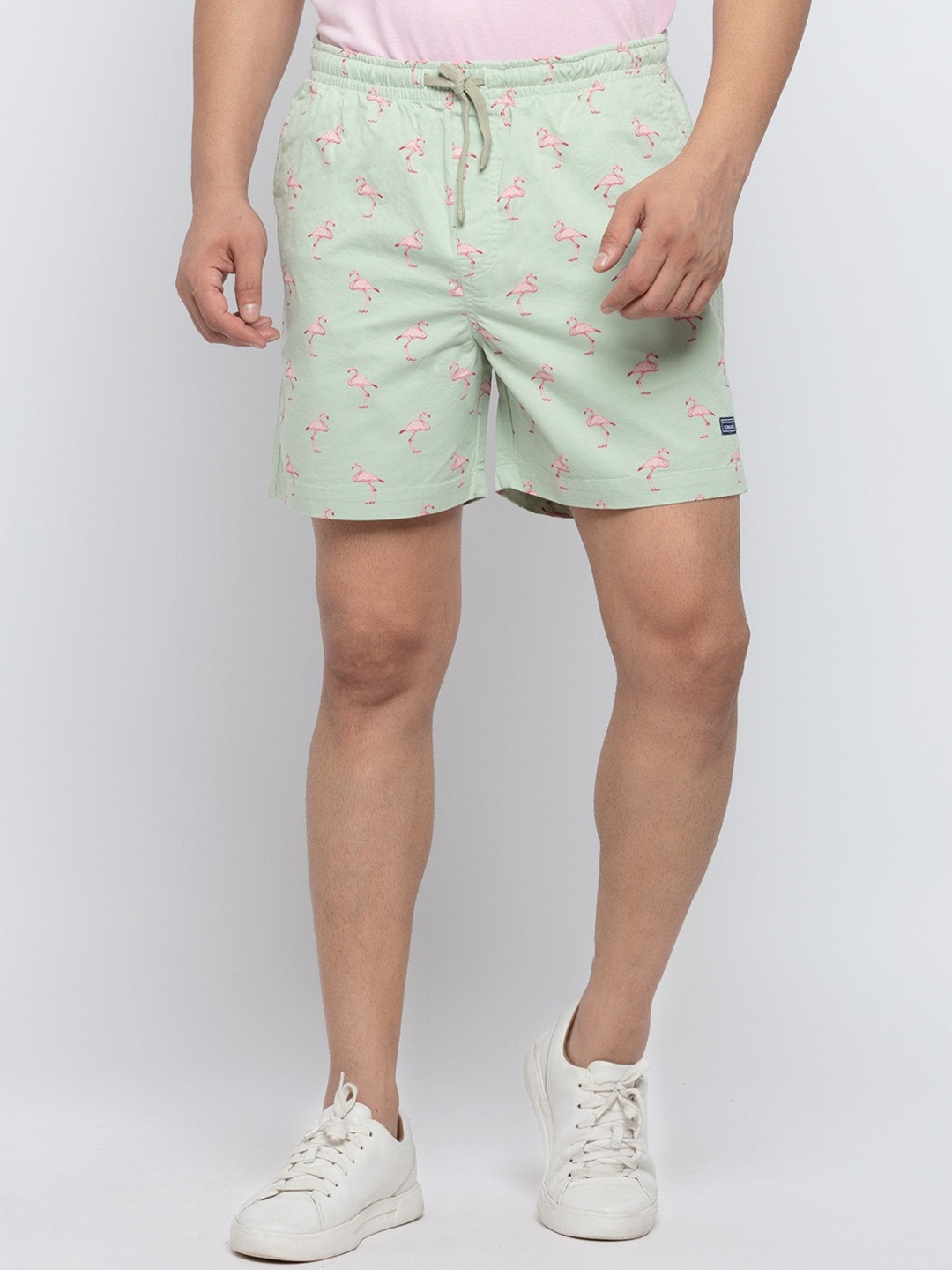 

Status Quo Men Conversational Printed Cotton Shorts, Green