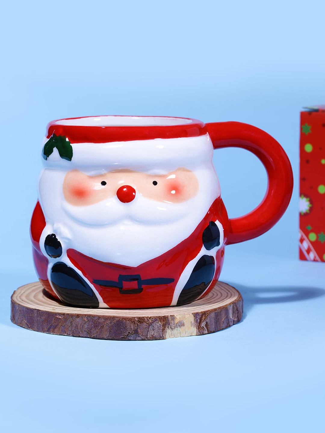 

A Vintage Affair- Home Decor Red & White Ceramic Santa Claus Glossy Mug 250 ml