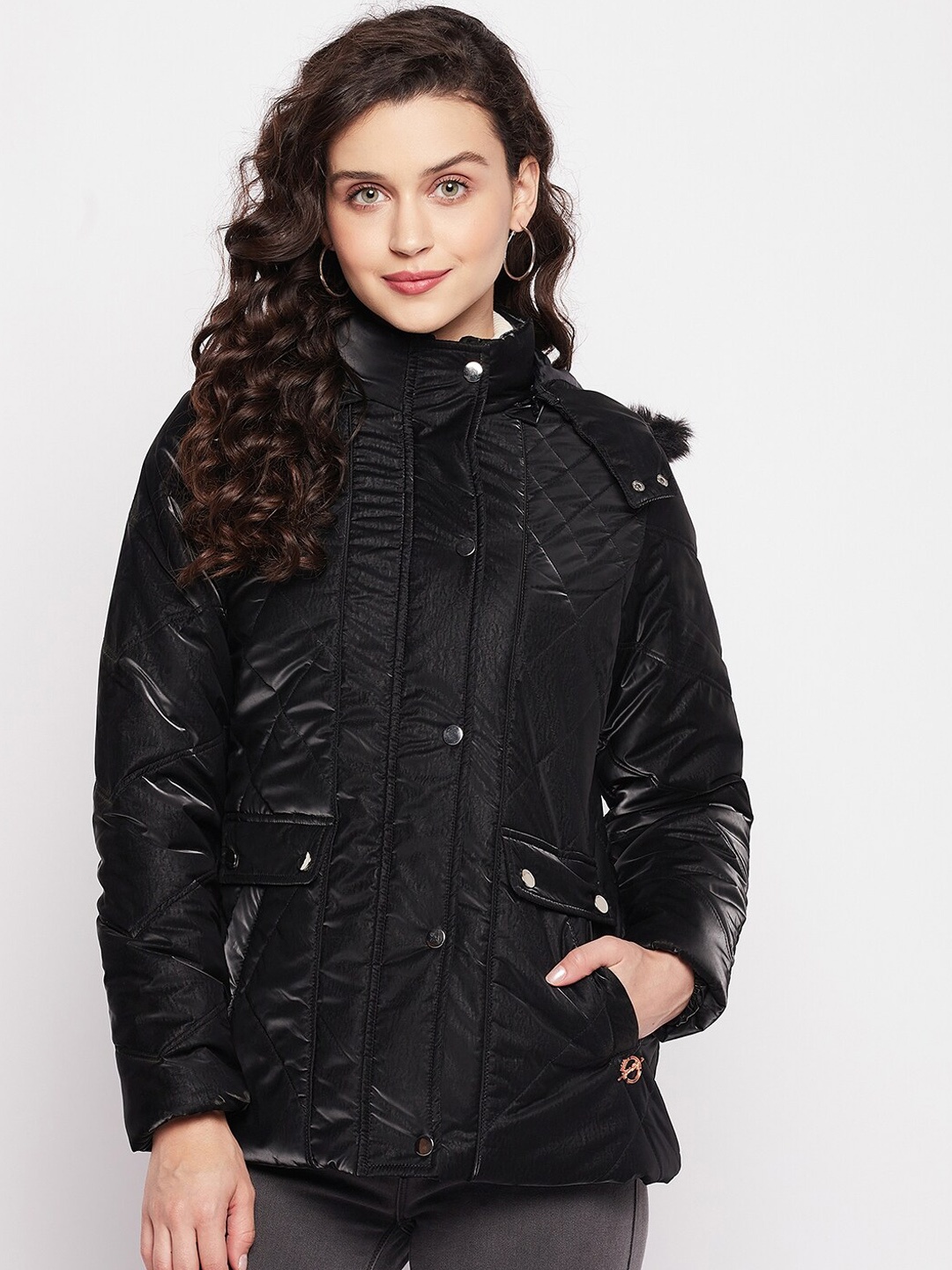 

Duke Women Polyester Padded Jacket, Black