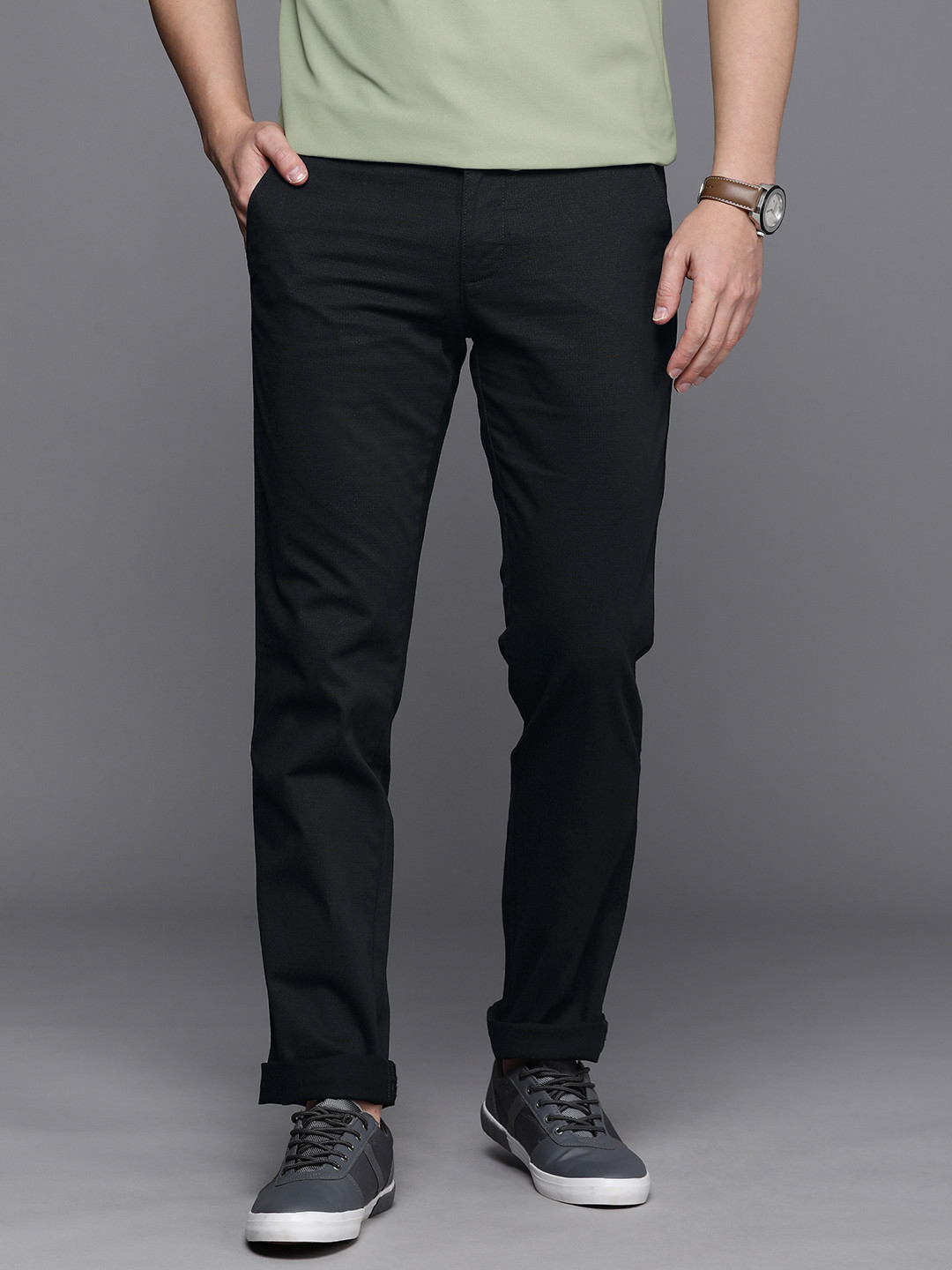 

Louis Philippe Sport Men Slim Fit Trousers, Black