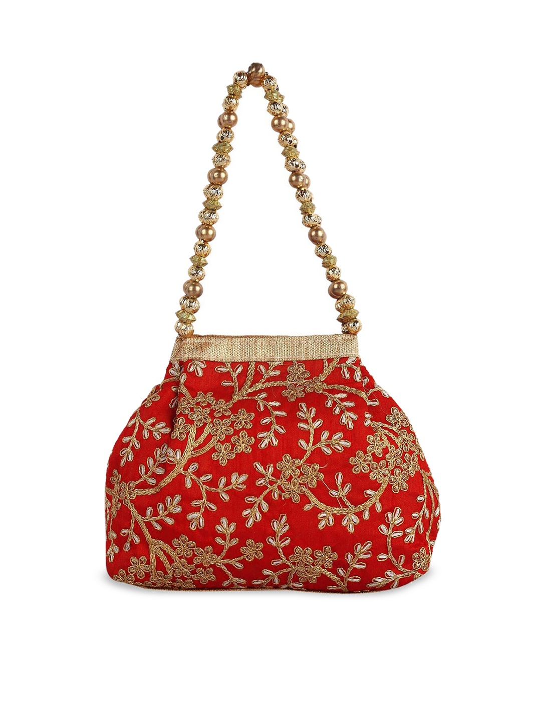 

Kuber Industries Embellished Potli Clutch, Red