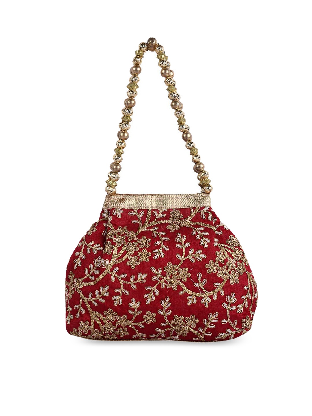 

Kuber Industries Embroidered Box Clutch, Maroon