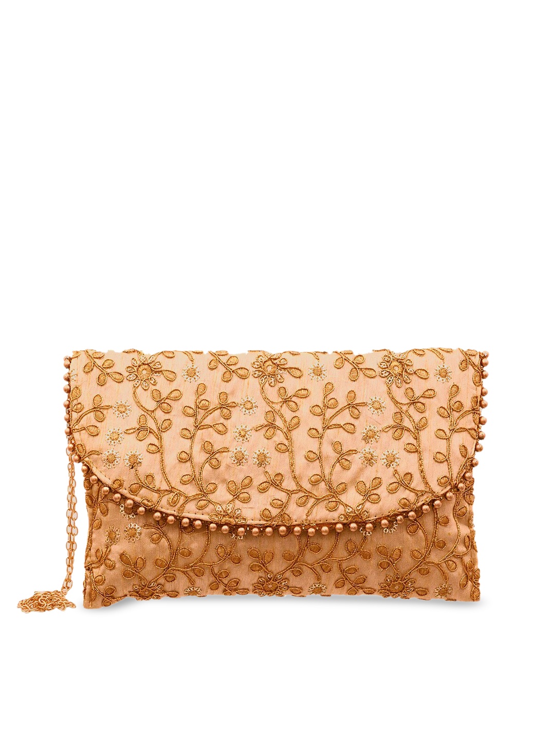 

Kuber Industries Floral Structured Sling Bag, Peach