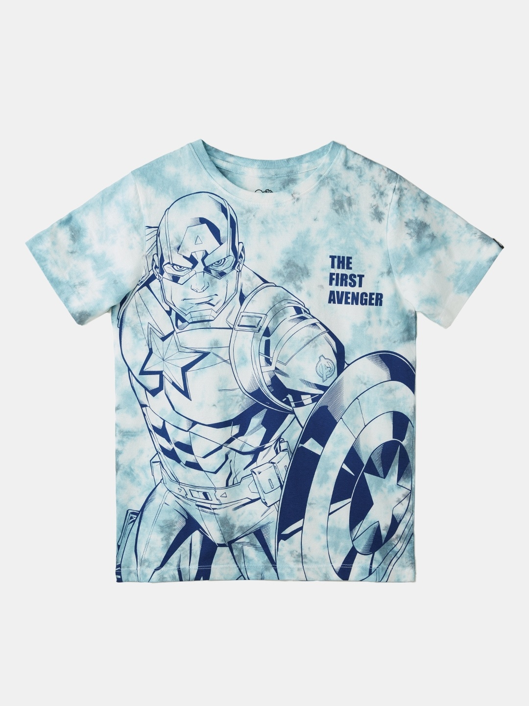 

The Souled Store Boys Captain America Printed Pure Cotton T-shirt, Blue