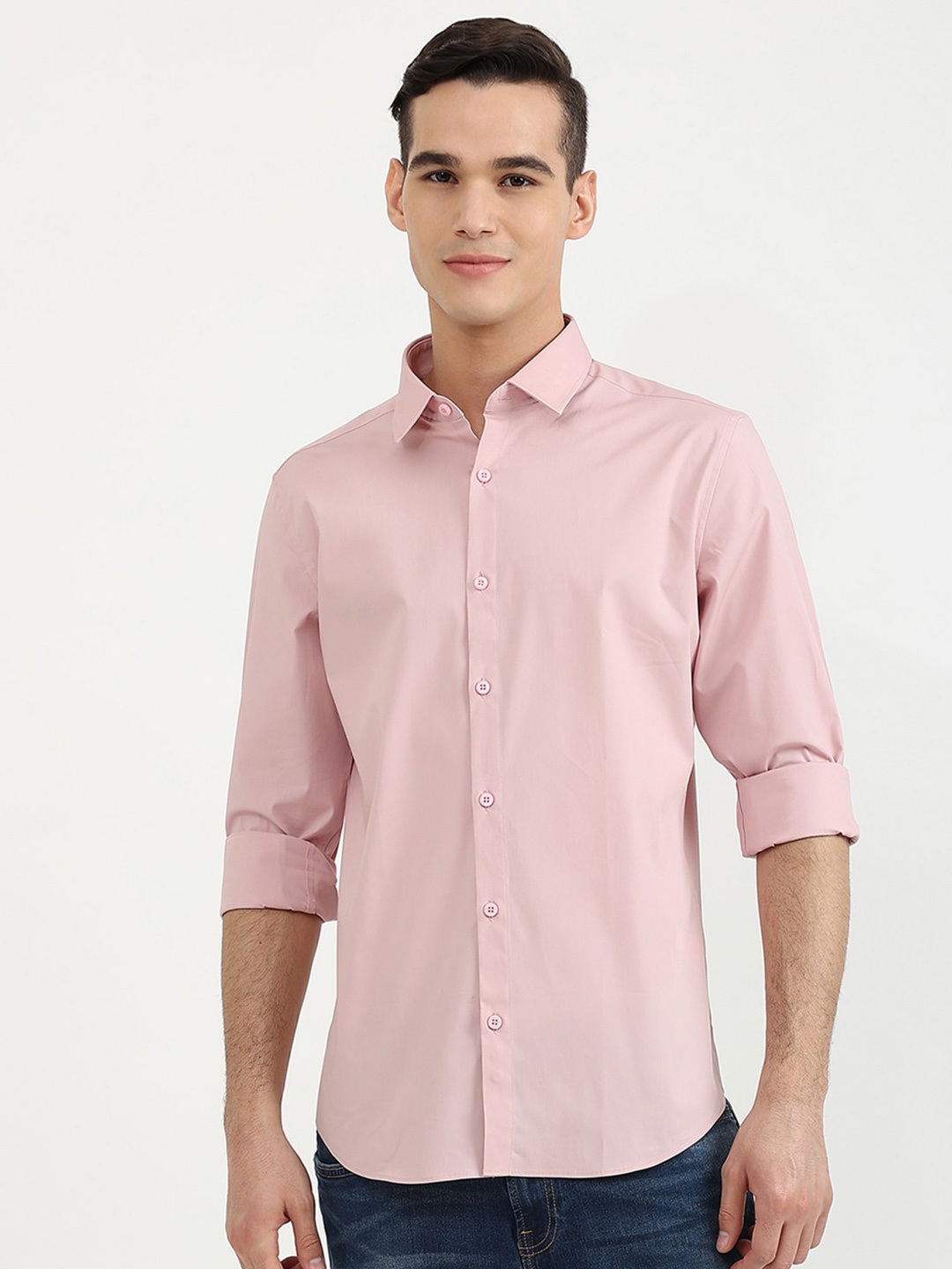 

United Colors of Benetton Men Slim Fit Cotton Casual Shirt, Pink