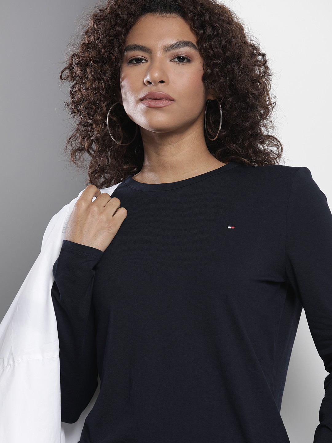 

Tommy Hilfiger Women Solid Sustainable T-shirt, Navy blue