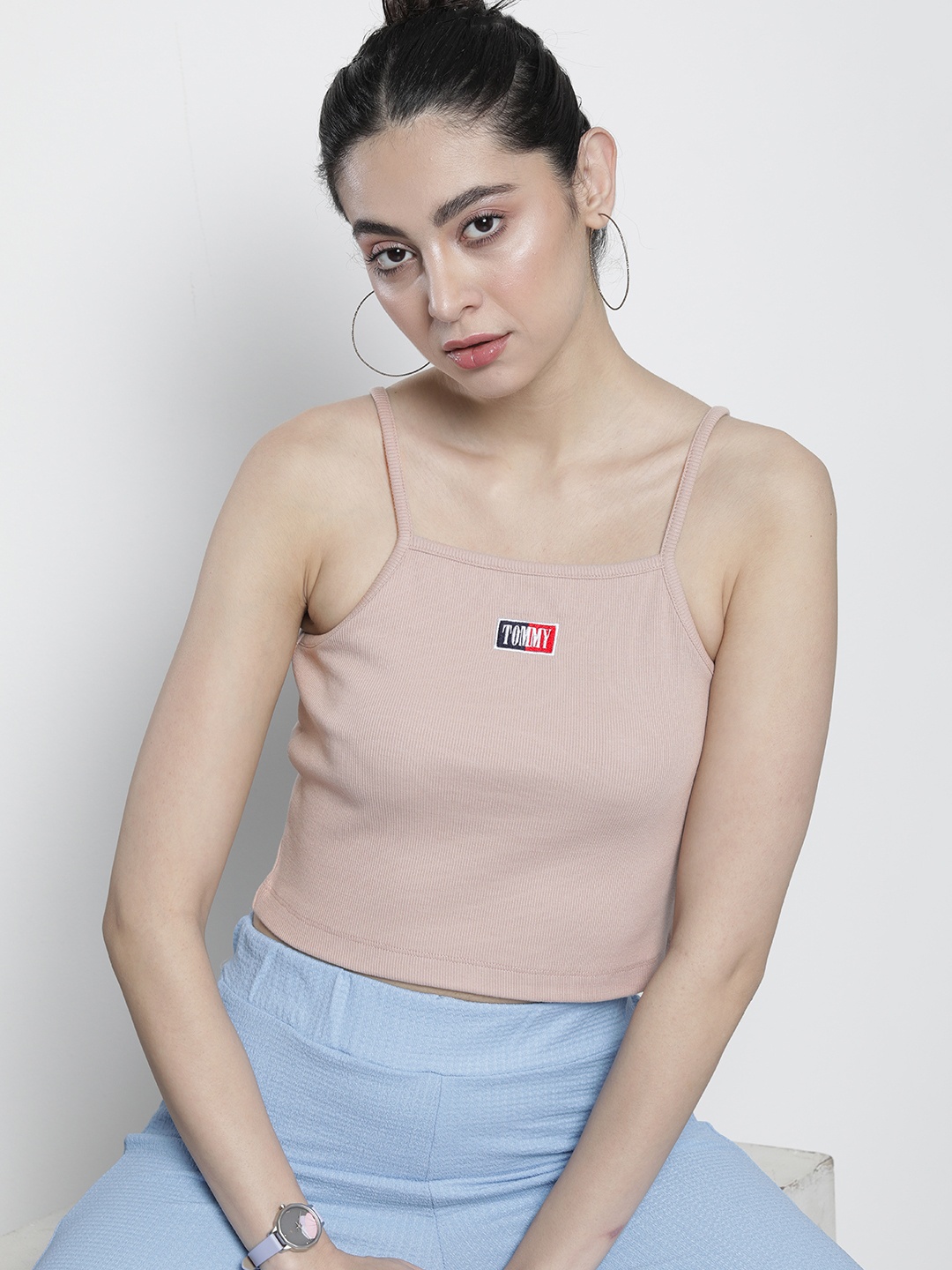 

Tommy Hilfiger Ribbed Crop Top, Mauve