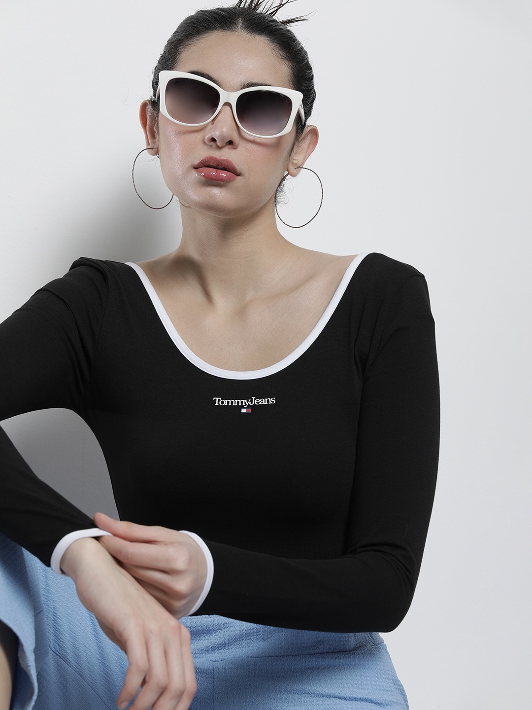 

Tommy Hilfiger Solid Scoop Neck Sustainable Bodysuit, Black