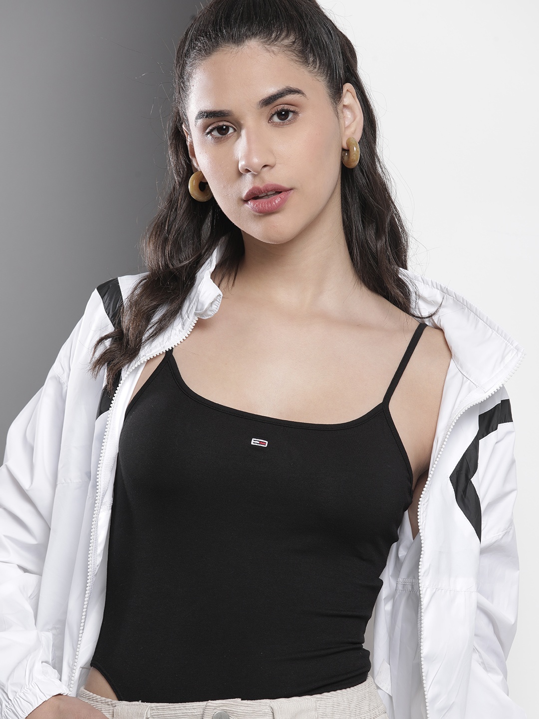 

Tommy Hilfiger Women Solid Knitted Bodysuit, Black