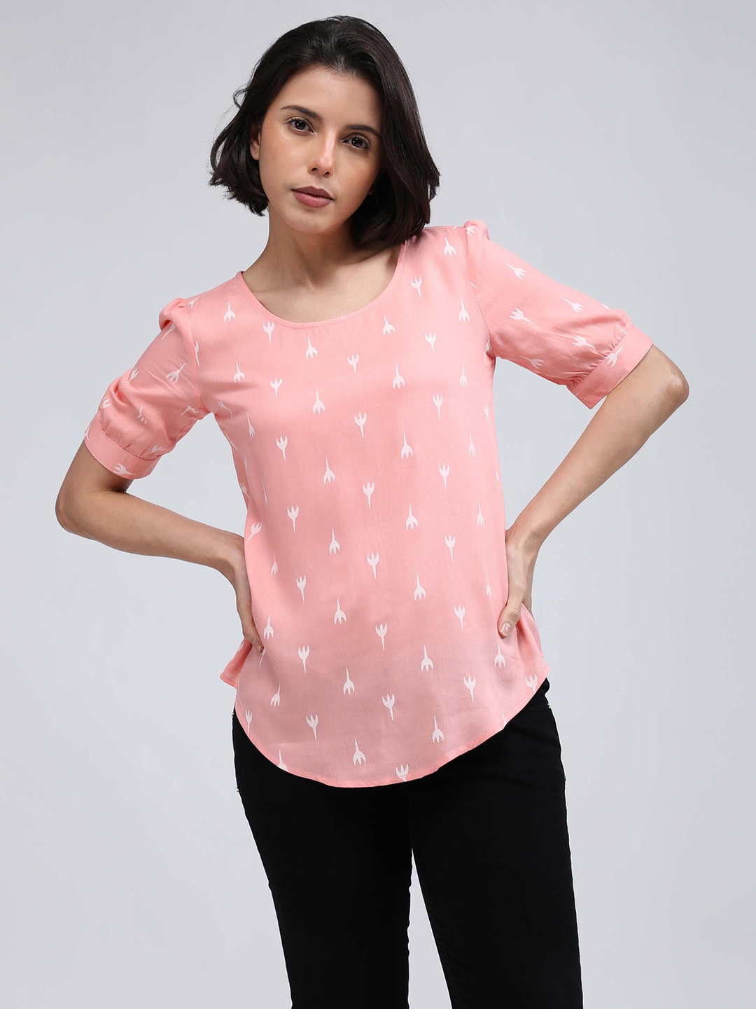 

IDK Printed Top, Peach
