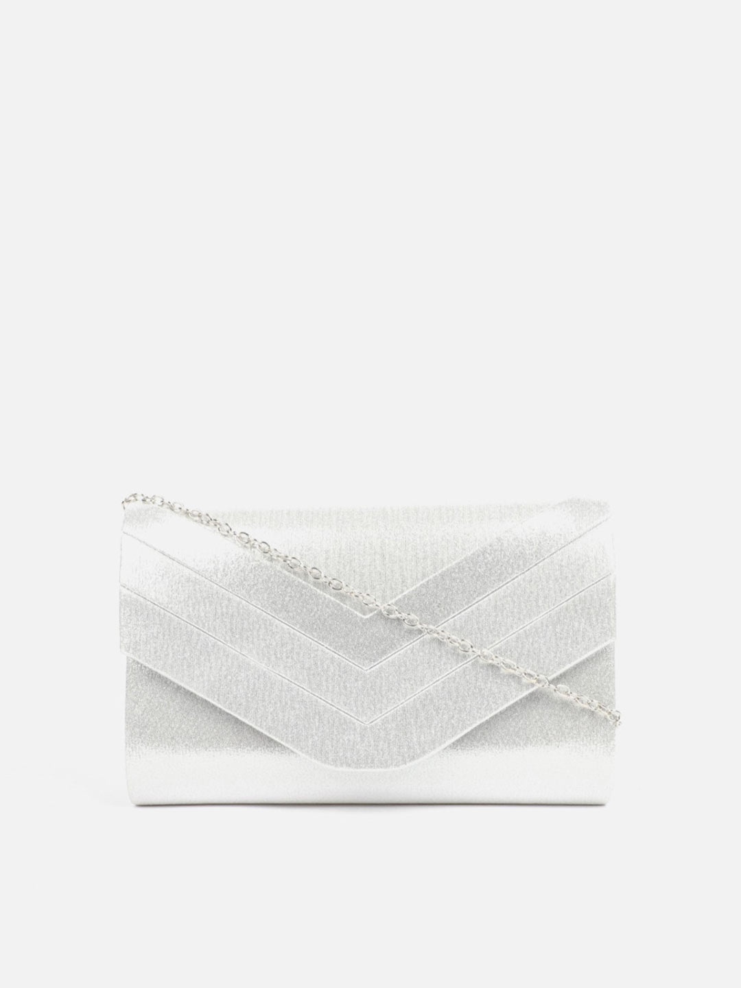 

Carlton London Textured Envelope Clutch, Silver