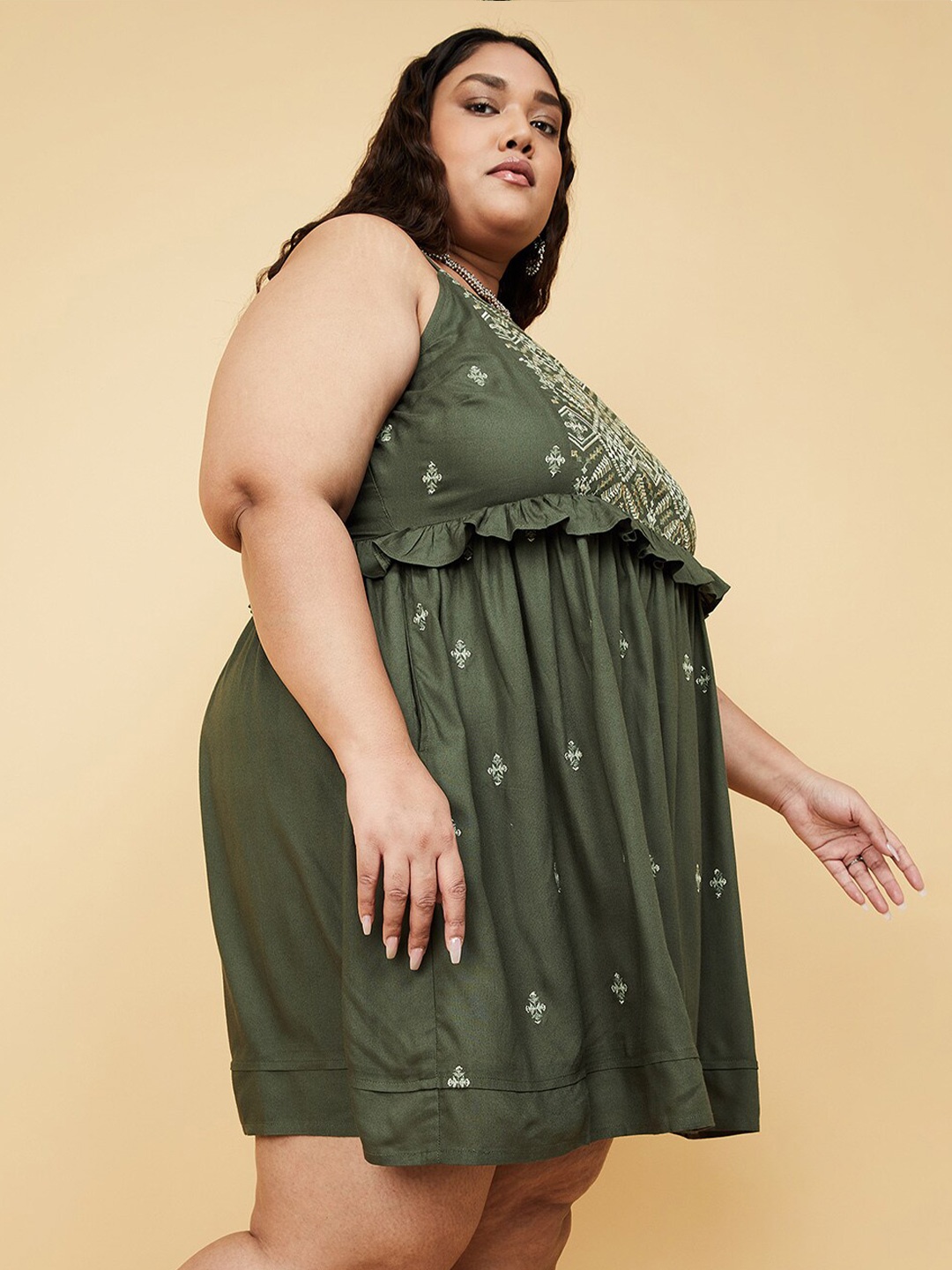 

max Plus Size A-Line Dress, Green