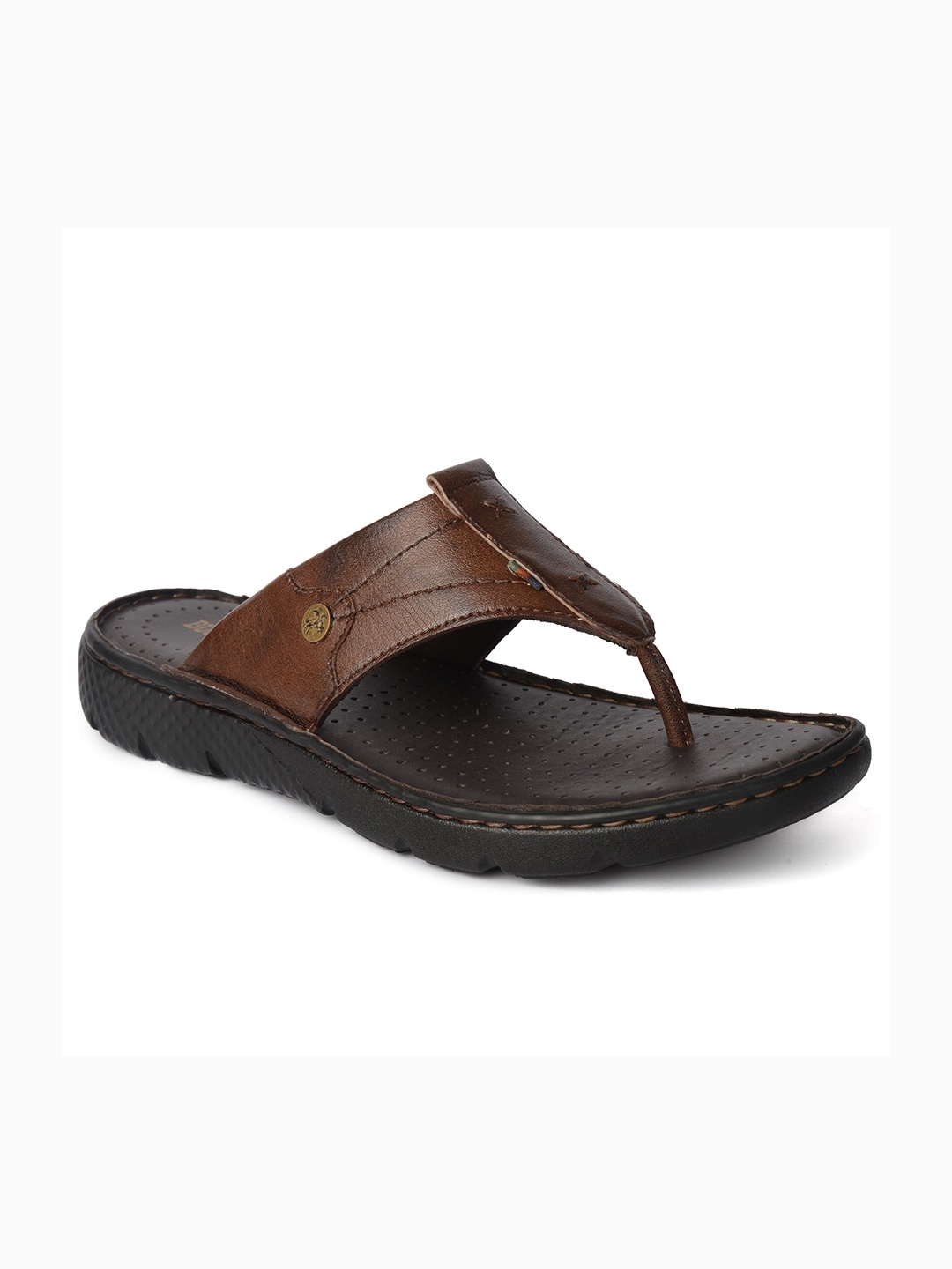 

Buckaroo Men Leather Slip-On Comfort Sandals, Brown