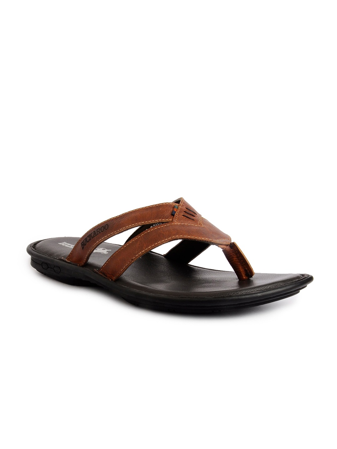 

Buckaroo Men Leather Slip-On Comfort Sandals, Brown