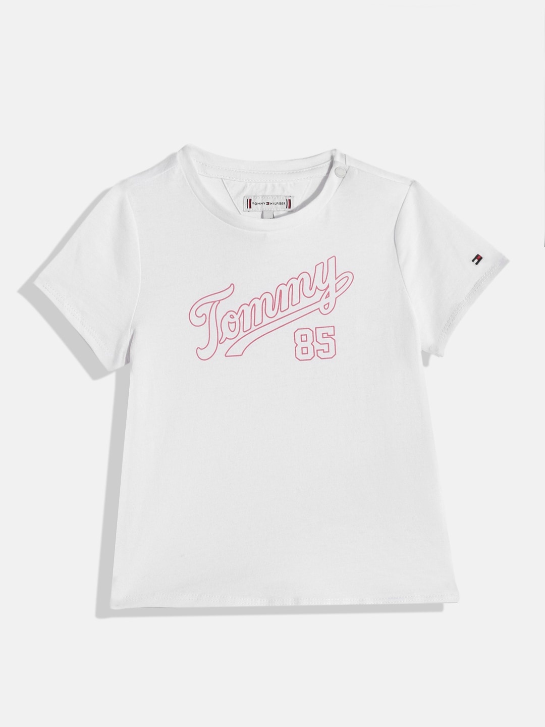 

Tommy Hilfiger Girls Brand Logo Printed Pure Cotton T-shirt, White