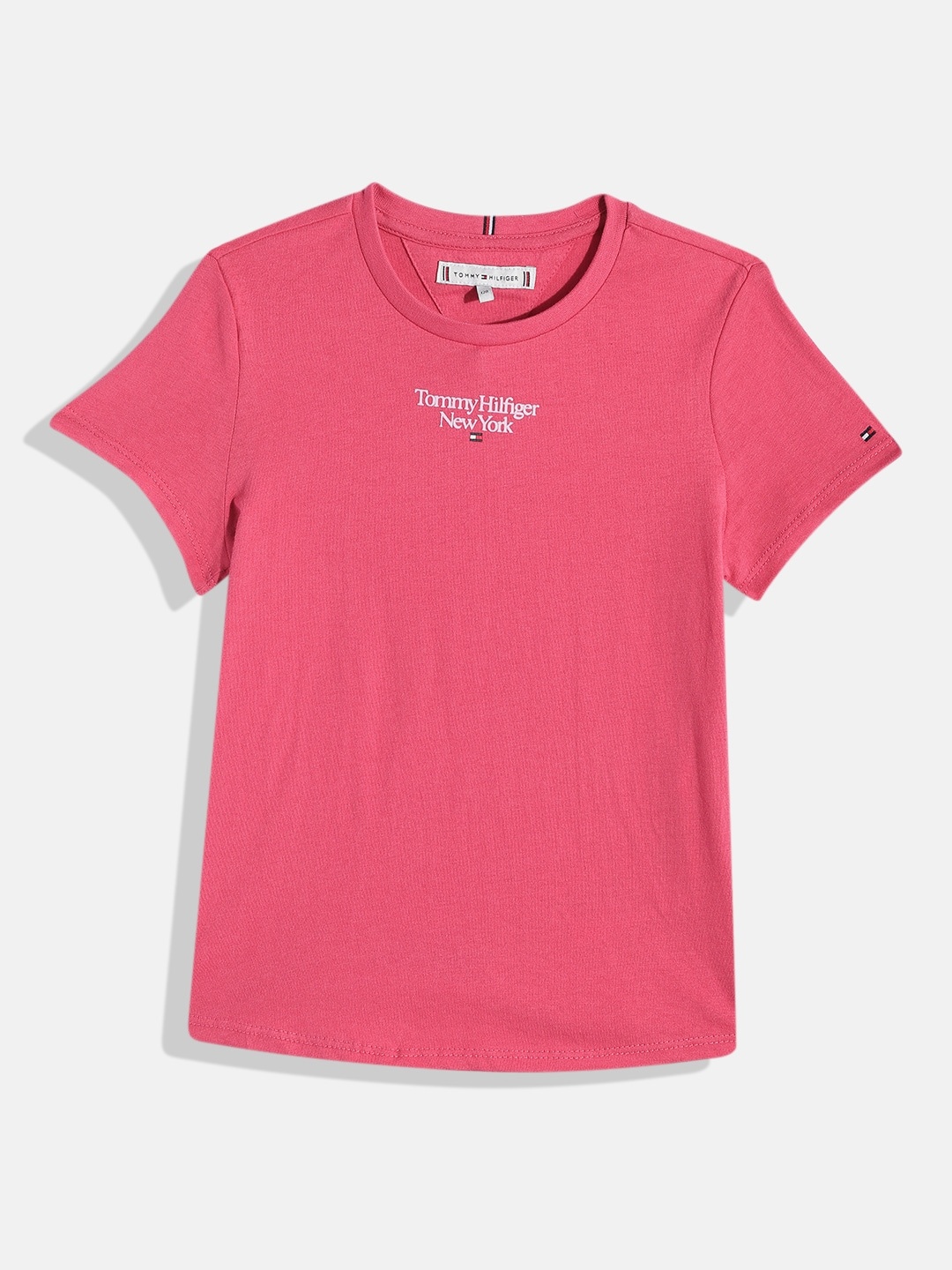 

Tommy Hilfiger Girls Pink Printed Pure Cotton T-shirt